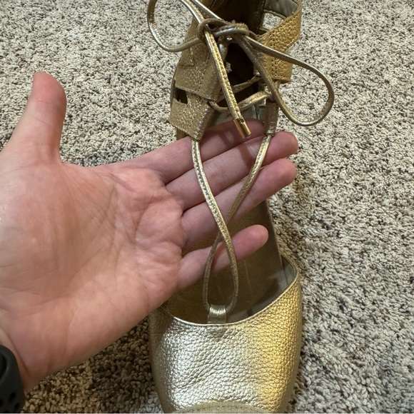 Vionic Aruba Calypso Lace-Up Wedge Gold Espadrilles—7 - Picture 6 of 14